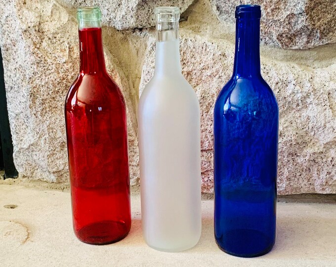 4 Wine Bottles, Cobalt Blue Etsy
