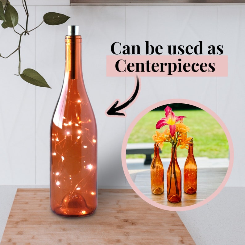 Wine Bottle Empty Orange Wine Bottle Crafts Wine Bottle Decoration Wine Bottle Wedding Centerpiece Bottle Tree image 3