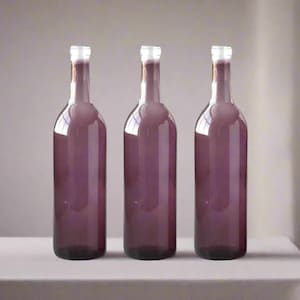 Empty Purple Wine Bottle Crafts Wine Bottle Decoration Wine Bottle Wedding Centerpiece Bottle Tree Bottles 3-Pack