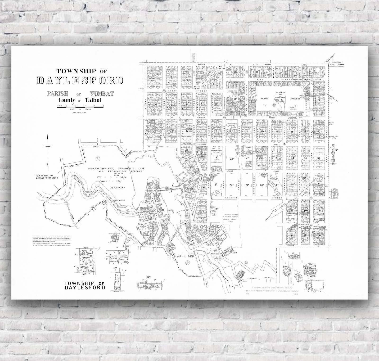 Daylesford Map 1959 Vintage Map Antique Map Ballarat Etsy Australia