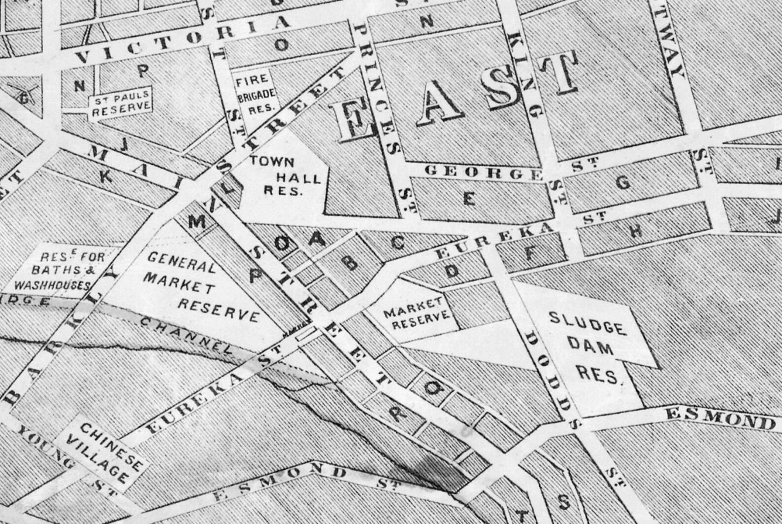 Ballarat Map H.deutsch Black and White Map 1860's Etsy Australia