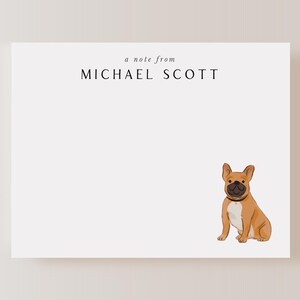 Bulldog Dog Stationery, Personalized Dog Stationery, Pet Stationery, Dog Notecard, Pet Notecard, Dog Stationery,  French Bulldog Notecard
