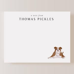 Bulldog Dog Stationery Set, Personalized Dog Stationery, Pet Stationery, Dog Notecards, Pet Dog Notecard, Dog Stationery,  Bulldog Notecard