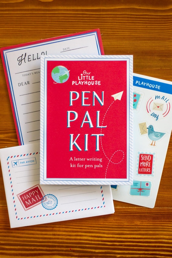 Kids Pen Pal Writing Kit, Letter Writing Stationery Set with Stickers