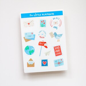 Pen Pal Mail Sticker Sheet - 5x7&quot; | Cute Stickers for Letters, Journals & Happy Mail