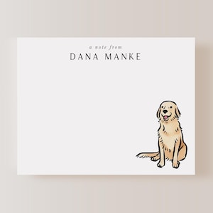 Cream Golden Retriever Dog Stationery, Personalized Dog Stationery, Pet Stationery, Dog Notecards, Pet Dog Notecard, Dog Stationery