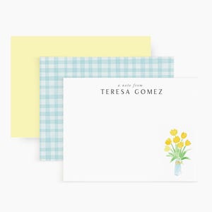 Tulip Stationery Notecards, Personalized Tulip Stationery Set, Tulip Notecard, Tulip Stationery, Notecards with tulips, floral stationery