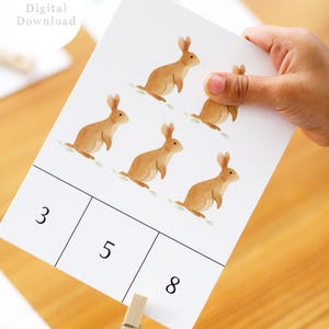 Woodland Count and Clip Cards 1-12 | Printable Forest Animal Counting Cards for Preschool