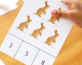 Woodland Count and Clip Cards 1-12 | Printable Forest Animal Counting Cards for Preschool