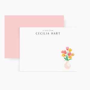 Tulip Stationery Notecards, Personalized Tulip Stationery Set, Tulip Notecards, Tulip Stationery, Notecards with tulips, floral stationery