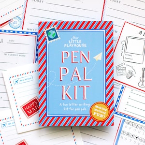 Kids Pen Pal Writing Kit, Letter Writing Stationery Set with Stickers