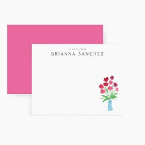 Tulip Stationery Notecards, Personalized Tulip Stationery Set, Tulip Notecards, Tulip Stationery, Notecards with tulips, floral stationery
