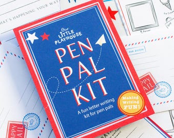 Kids Pen Pal Writing Kit, Letter Writing Stationery Set with Stickers