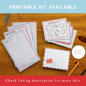 Kids Pen Pal Writing Kit, Letter Writing Stationery Set with Stickers image 9