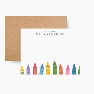 Buntstifte Notecard Briefpapier, Buntstifte Briefpapier, Notecards für Lehrer, Lehrer Geschenk, Lehrer Briefpapier, Geschenke für Lehrer, Erzieher Geschenk