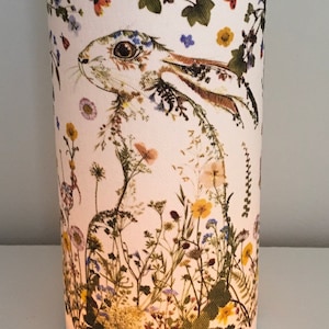 NEW Wild Flower Hare - Handmade Tall Night Light.