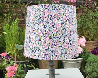 Liberty Tana Lawn - white Garden Handmade 30cm Empire lampshade