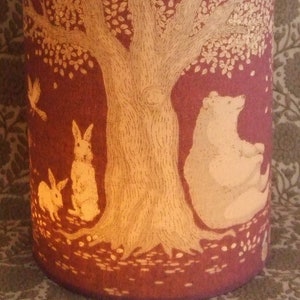 NEW Tilda Woodland Bear  - Handmade Children's Tall Night Light.