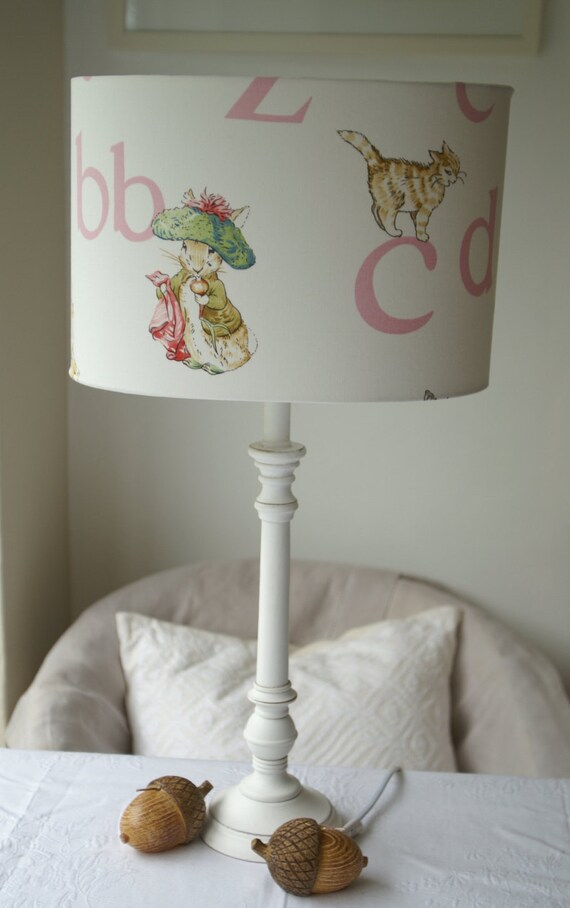 Beatrix Potter Alphabet Pink Handmade Lampshade Image 0