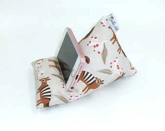 SMALL Smart Mobile Phone Holder, Cushion, cotton Beanbag Stand - hand made by Joella Hill in "Numbat" travel gift for her