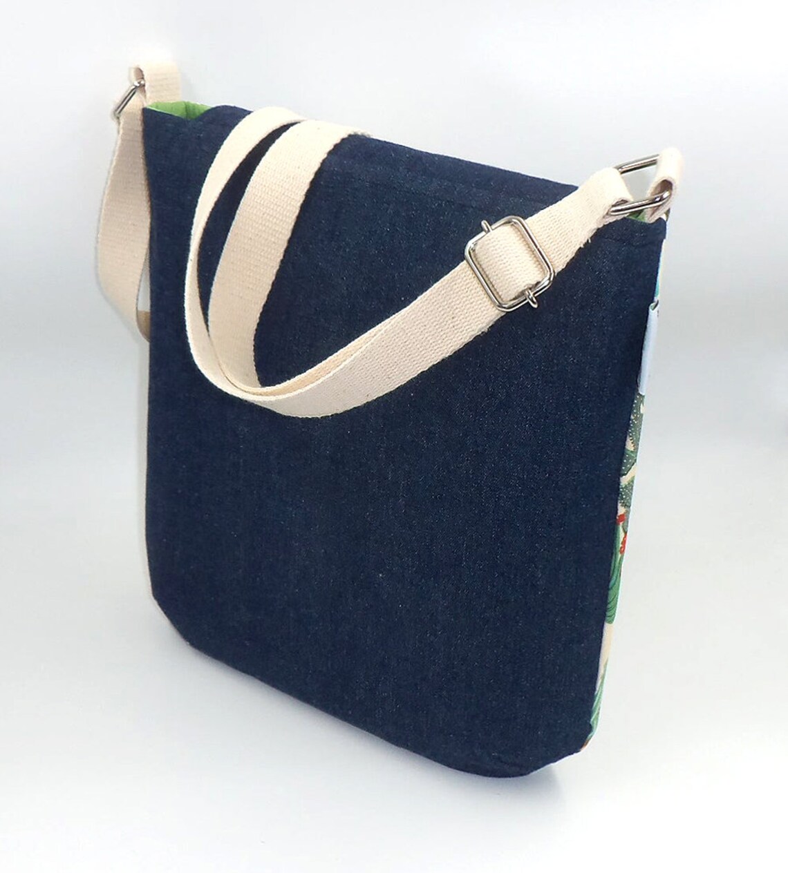 Canvas Crossbody Satchel Bag 4 bolsillos de viaje tamaño de la Etsy