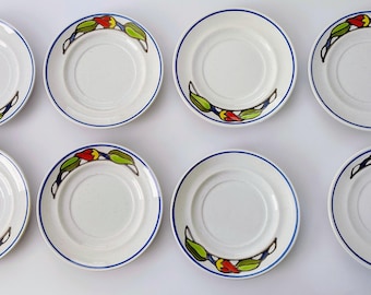 Metlox Poppy Trail Moulin Stained Glass Pattern 6 Saucers