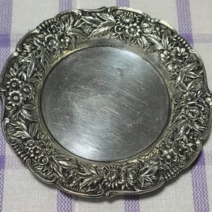 Repousse Chased Floral Motif Sterling Silver Butter Holder S. Kirk & Son