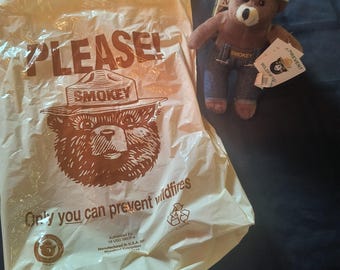 Peluche et sac Smoky l'ours vintage