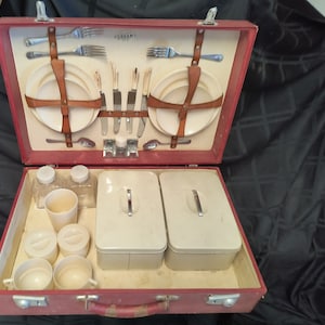 40&#39;s Sirram English leather picnic hamper