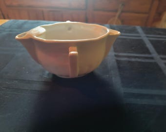 Older French 2 spout ceramic gravy boat