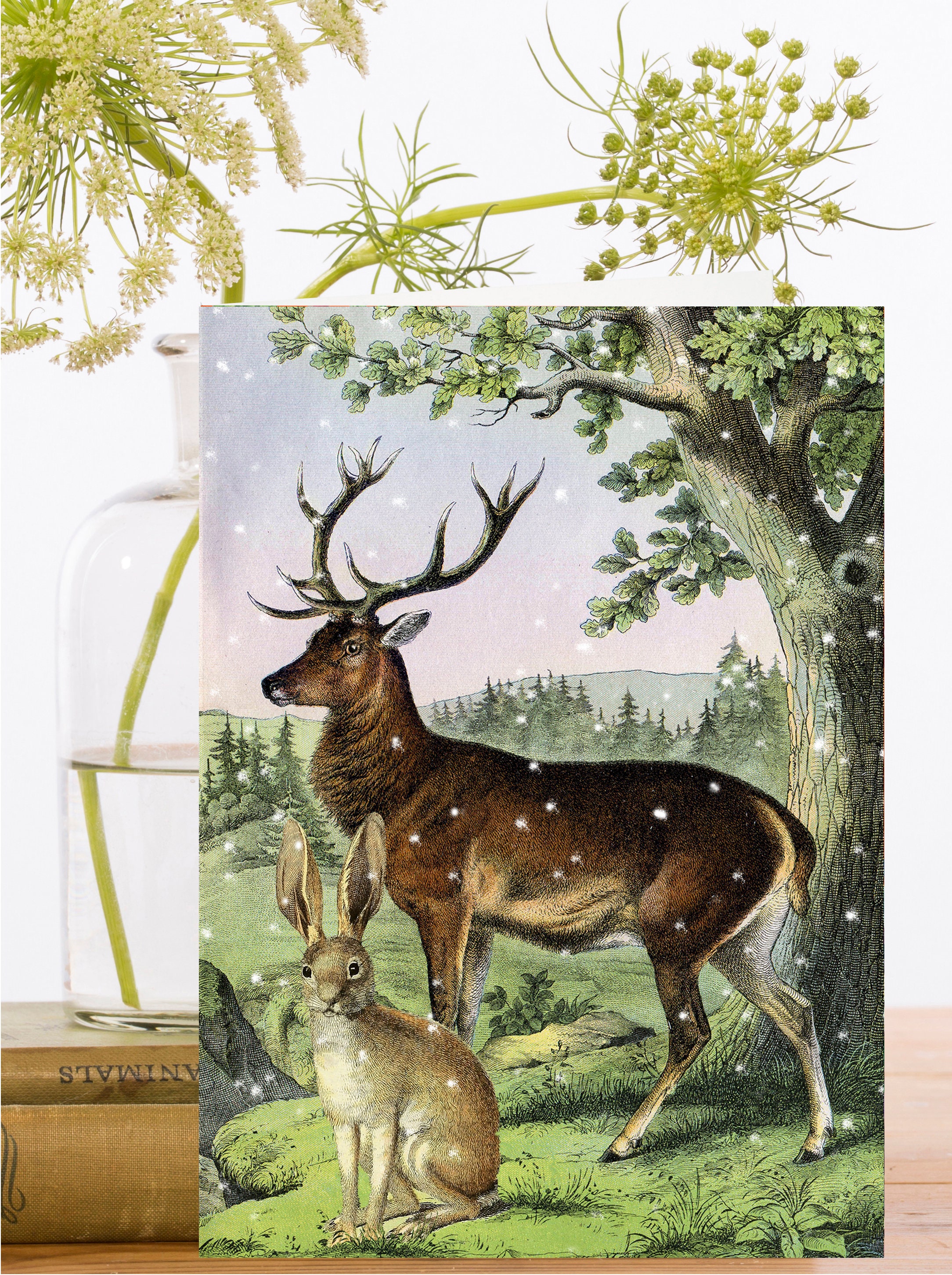 Whimsical Vintage Collage Art Card Sustainably Sourced Material