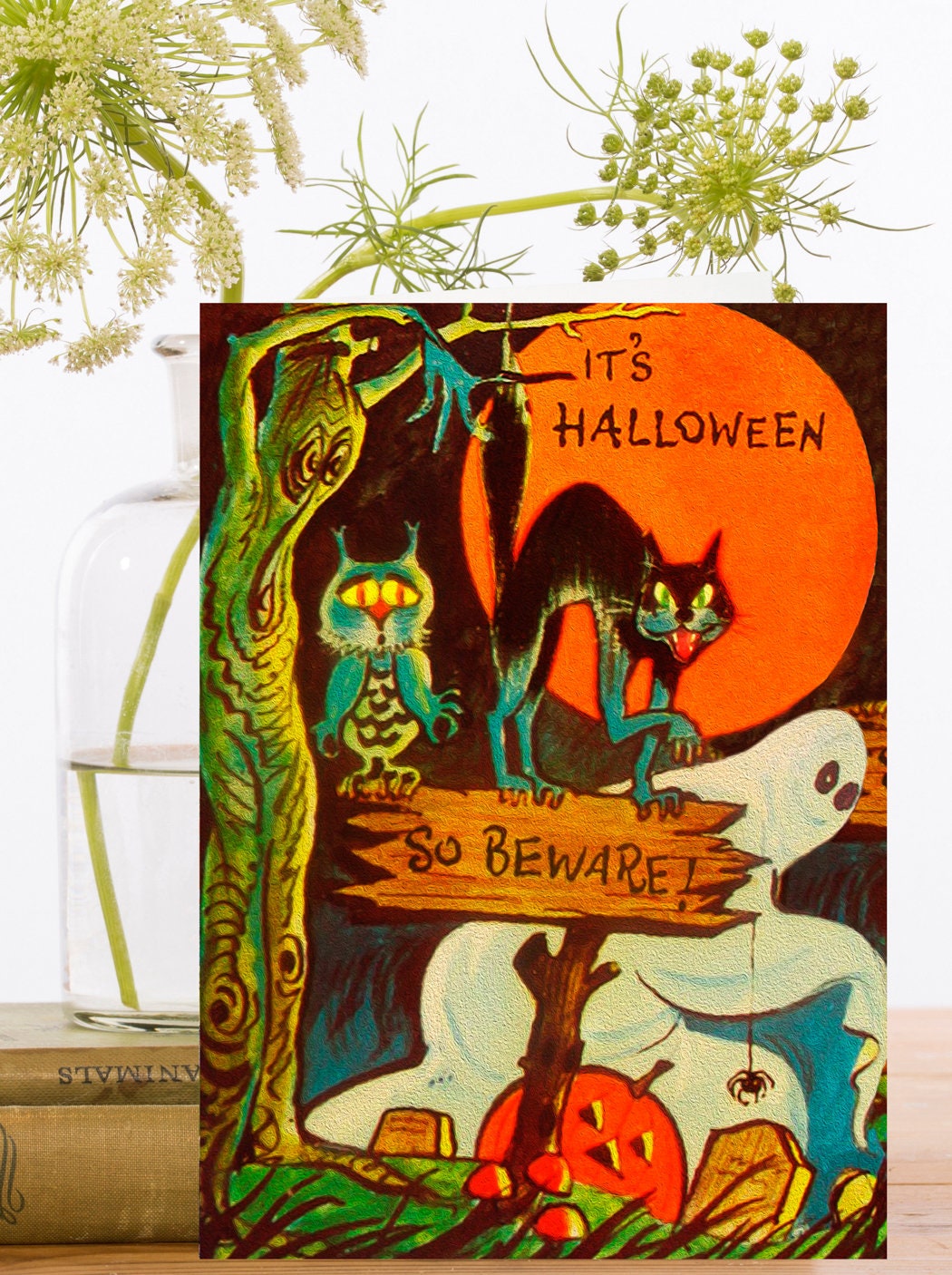 Happy Halloween Art Card ~ Vintage Halloween ~ Spooky Ghosts Happy Halloween Art Card ~ Vintage Halloween ~ Spooky Ghosts