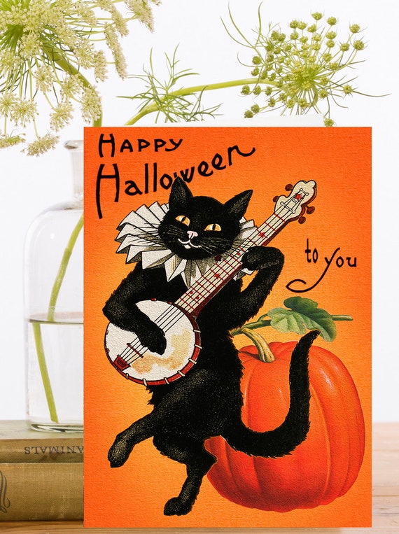 Ginger Cat Vintage Art | Greeting Card Ginger Cat Vintage Art | Greeting Card