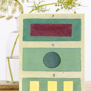 Carte d'art de collage vintage fantaisiste ~ Manchon biodégradable en matériau d'origine durable ~ Formes géométriques picturales ~ Designer de haute qualité RS202