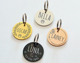 Dog Tag Personalized Cat Tag Custom Dog Collar Cat Collar Tag Cat ID Tag Dog ID Tag Dog Name Tag Engraved Dog Tag