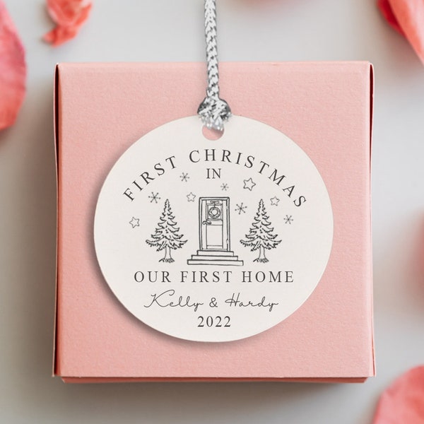 Personalized First Christmas in our First Home, Christmas Ornament Bauble, Christmas Keepsake, Christmas Decoration, Xmas Family Ornaments