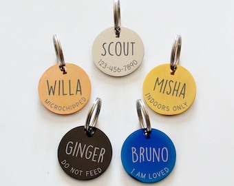 Placa de identificación personalizada para perro, placa de identificación para gato, placa de identificación para perro, placa con nombre grabado, placa negra