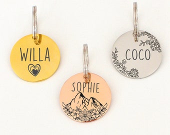 Placa de identificación personalizada para perro, placa de identificación para gato, placa de identificación para mascota, placa de identificación para perro, placa con nombre para perro, collar con nombre para perro, regalo navideño