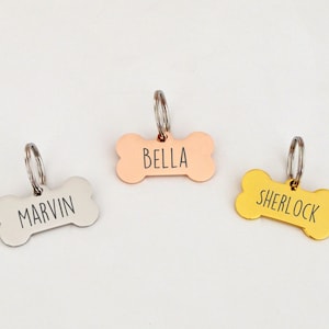 Dog Tag Personalized Bone Dog Tag Cat Tag Pet Tag Dog Collar Tag Cat ID Tag Dog ID Tag Custom Dog Name Tag Cat Collar