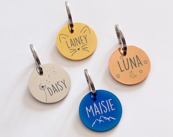 Dog Tag Personalized Cat Tag Custom Dog Collar Cat Collar Tag Cat ID Tag Dog ID Tag Dog Name Tag Engraved Pet Tag Gift