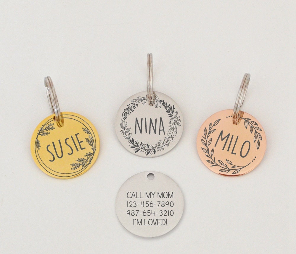 Personalized Pet Tag Custom Dog Tag Cat Tag Cat Collar Tag Cat ID Tag…