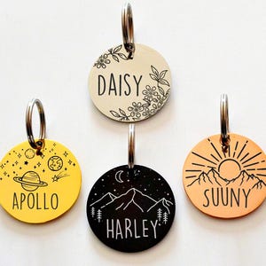 Placa de identificación para perro, collar para perro, placa personalizada para gato, collar personalizado para gato, placa de identificación para gato, placa de identificación para perro, placa con nombre para perro, placa grabada para mascota, regalo imagen 3