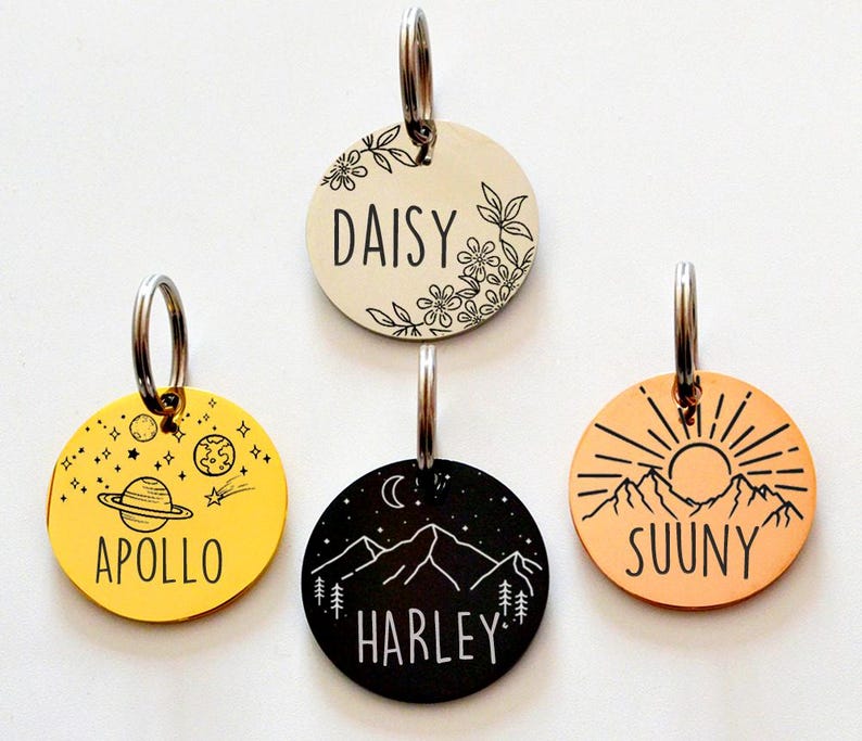 Placa de identificación para perro, collar para perro, placa personalizada para gato, collar personalizado para gato, placa de identificación para gato, placa de identificación para perro, placa con nombre para perro, placa grabada para mascota, regalo imagen 3