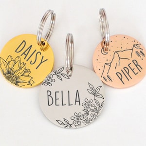 Cat Tag Personalized Dog Tag Engraved Dog Tag Pet Tag Dog Name Collar Cat Collar Tag Cat ID Tag Dog ID Tag Dog Name Tag Dog Collar