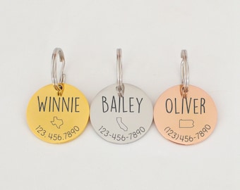 Gepersonaliseerde halsband huisdier tag staat tag dog tag kat tag kat kraag tag kat ID tag hond ID tag naamplaatje hond