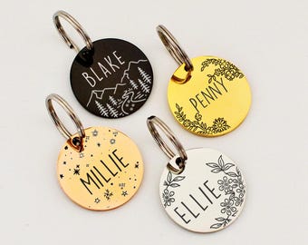 Placa de identificación para perro, placa para collar de perro, placa personalizada para gato, placa de identificación para gato, placa de identificación para perro, placa con nombre de perro, placa grabada para mascota, etiqueta de regalo con nombre de gato