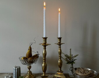 Guéridon en cristal vintage français, décor de table élégant avec base en or.