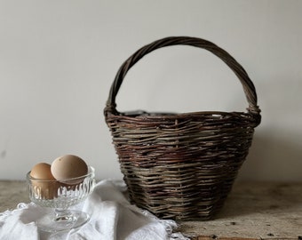 French antique handmade basket from the 1800’s