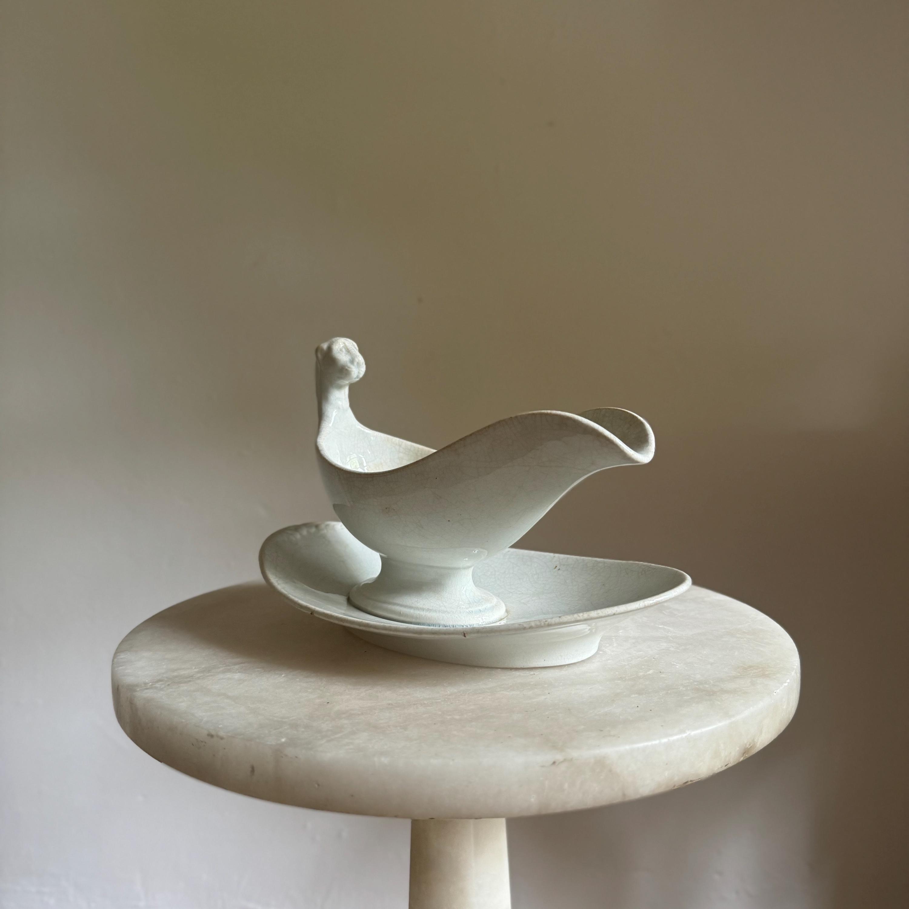 Jv&cie Bordeaux France, Jules Vieillard White Lion Head Sauce Bowl