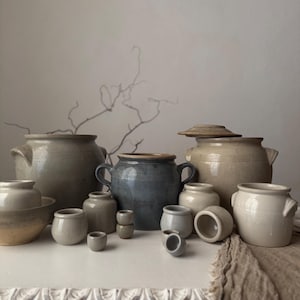 VERY Rare Antique French Blue Stoneware Confit Pot | Rustic Farmhouse Crock | Number 1